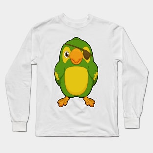 Parrot as Pirate with Eyepatch Long Sleeve T-Shirt